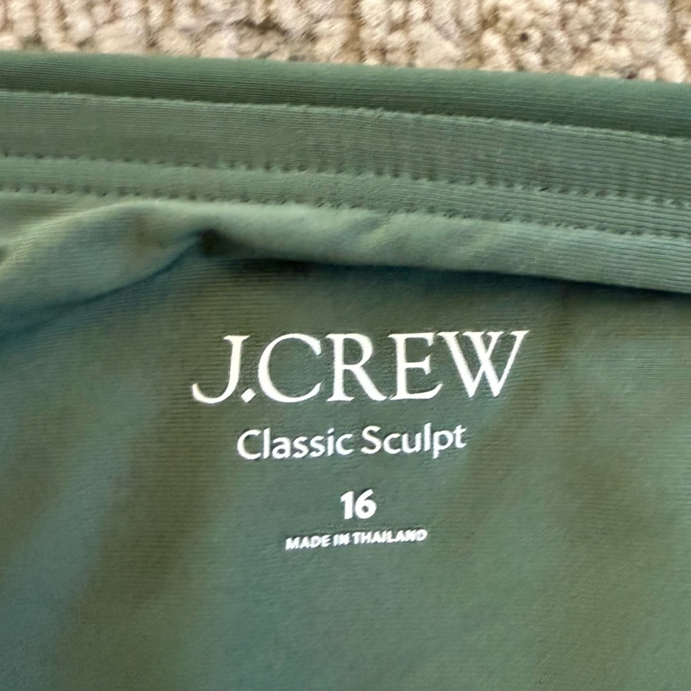 J Crew Gemma bandeau one piece swimsuit Classic Sculpt Green bathing suit 16 new - Picture 5 of 13